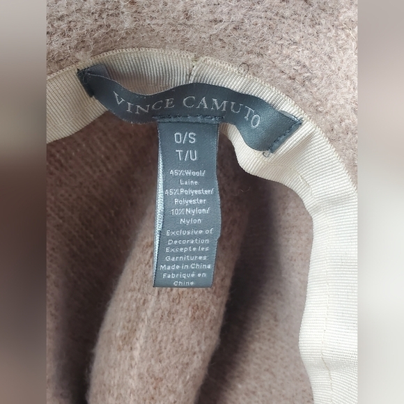Vince Camuto Womens Fedora Hat Beige Wool Blend One size Snakeskin Band - Picture 9 of 12